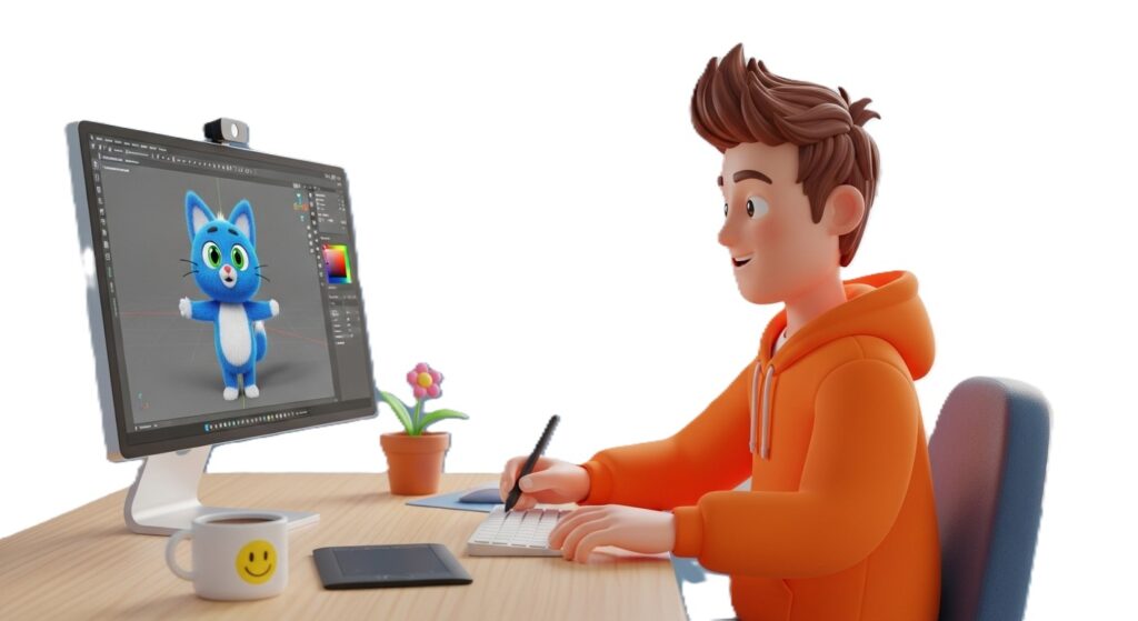 graphic designer creating characters